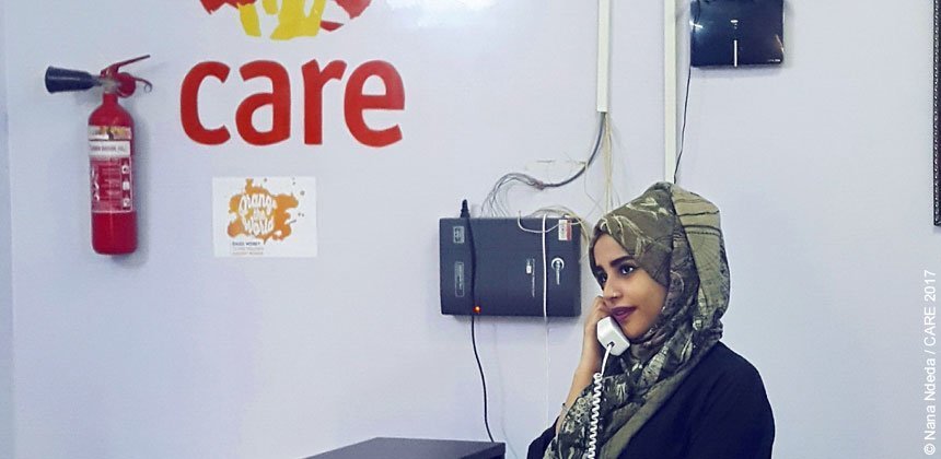 Anhar Mohammed Saeed works in CARE’s Aden office, supporting our response to the current humanitarian crisis in Yemen