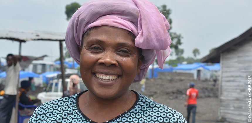 Amunazo Charly is an internally displaced woman who is working as community mobiliser in North Kivu, Democratic Republic of Congo