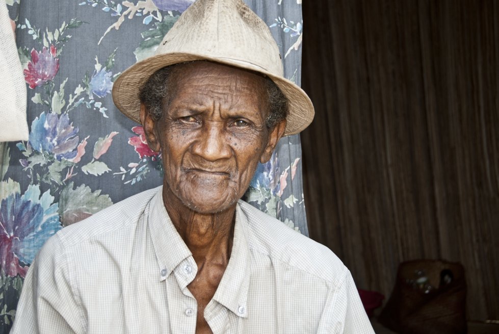 An elderly person living alone. Antalaha, Madagascar 