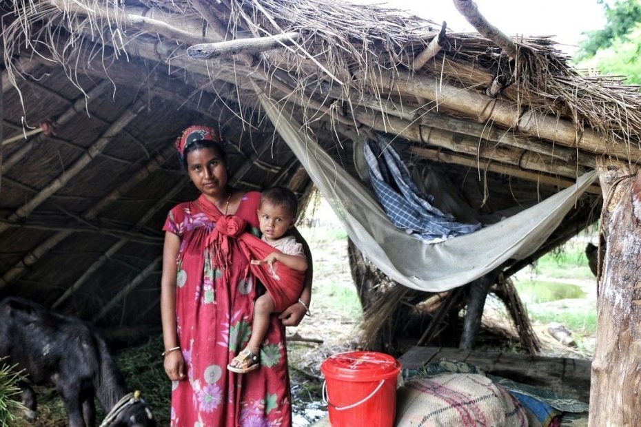 Ishwori Rana is living with her children in a temporary shelter following massive flooding in Nepal and throughout South Asia