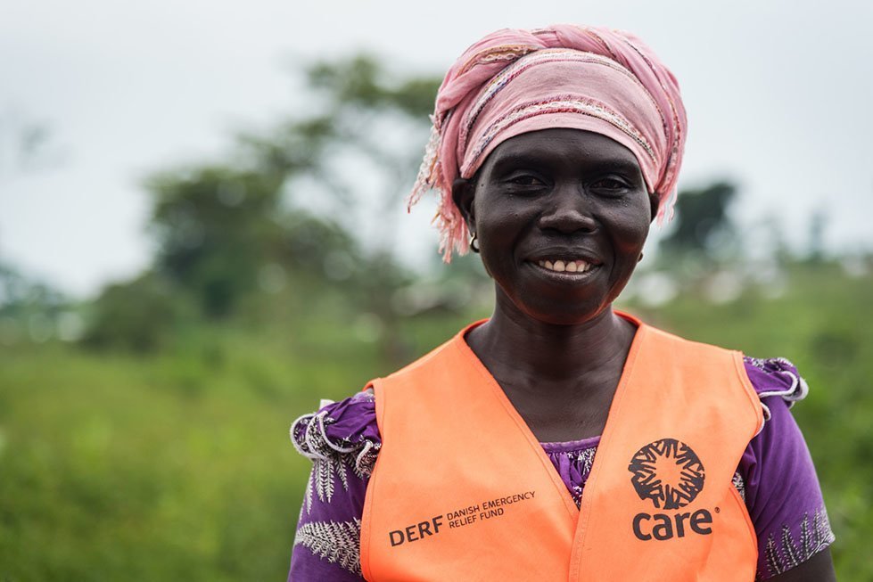 Andrea volunteers for CARE and is a refugee from DRC herself. Photo: Thomas Markert/CARE