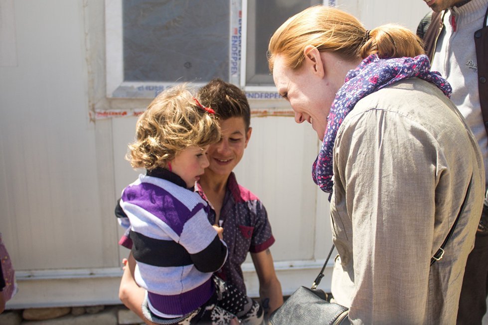 Jessie Thomson at a displaced persons camp in Northern Iraq