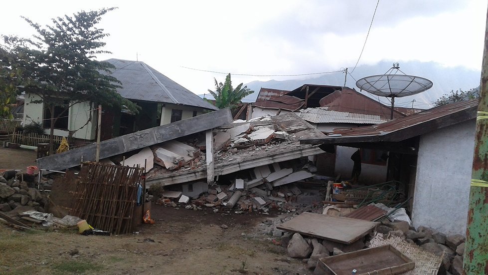 Sembalun Bumbung, a village of a 6,400, on Lombok Island, Indonesia, which was heavily damaged by a series of earthquakes that hit the island in July and August 2018