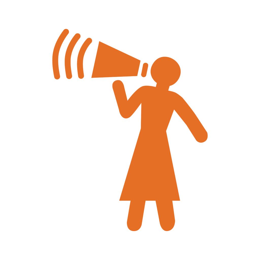 Graphic of a person holding a megaphone