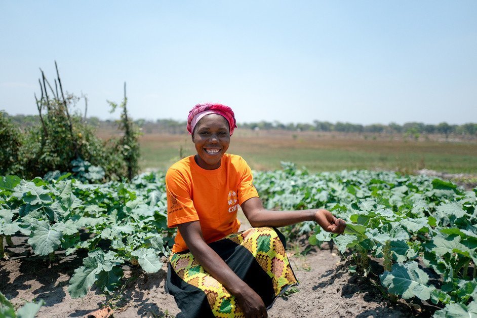 Woman in field in Zambia