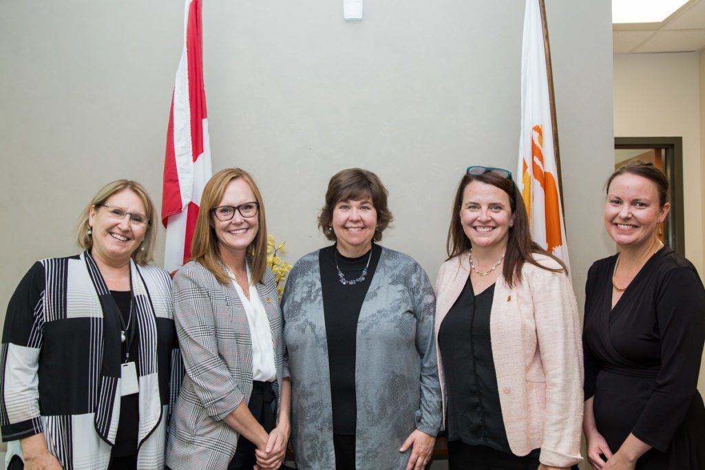 CARE Canada president Gillian Barth and MP Anita Vandenbeld announce funding for START4GIRLS program in Zimbabwe