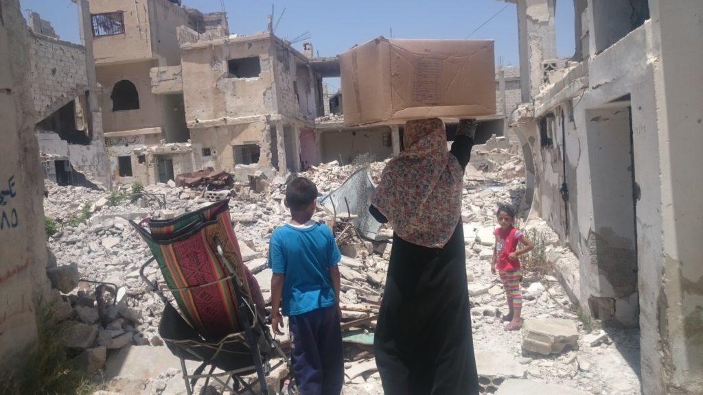 CARE partners are distributing emergency shelter kits to 25,000 affected people in southern Syria, many who suffered from heavy bombardment