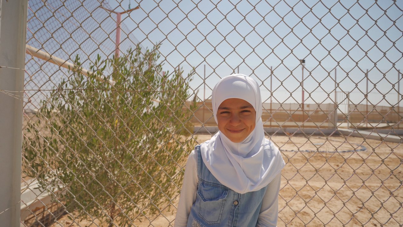 One of Asma's younger sister in Azraq refugee camp, Jordan