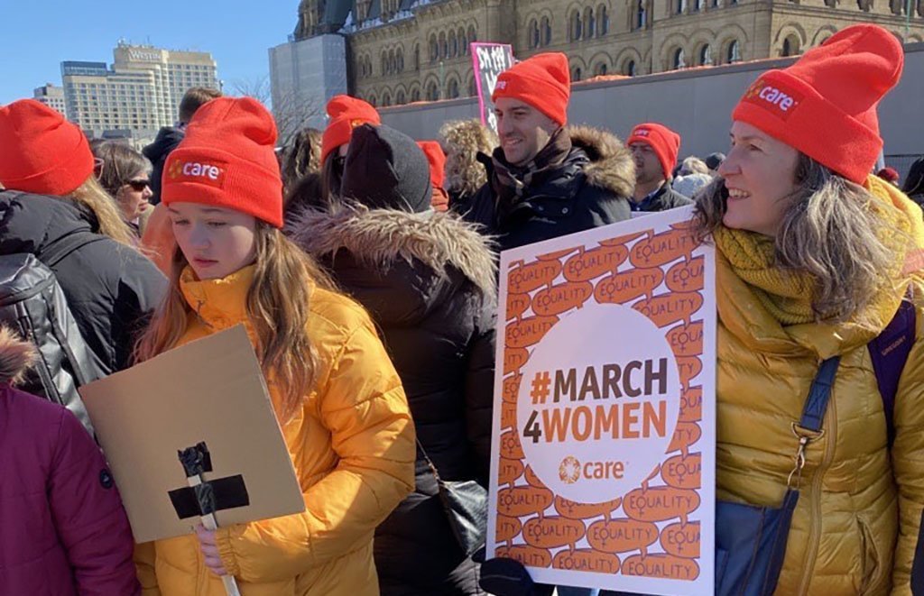 CARE staff and supporters at the Ottawa Women's March 2020
