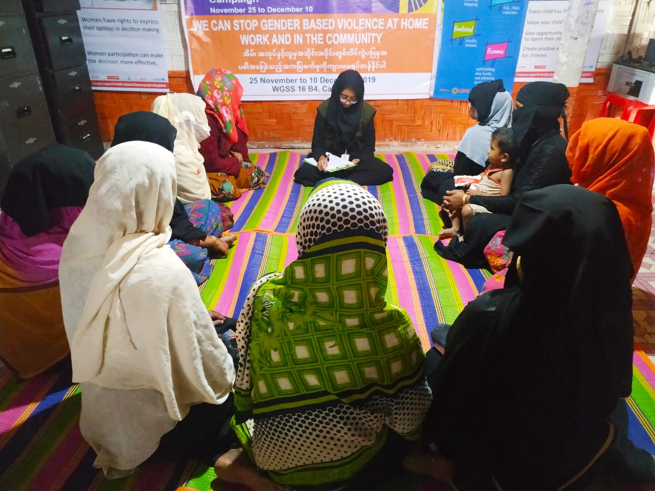 CARE session at Rohingya refugee camp, Cox's Bazar, Bangladesh