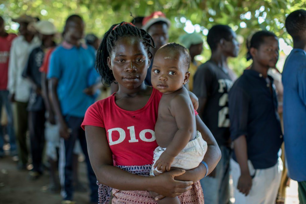 Marta Titoss with her 9-month-old daughter Joaquim Augusto in Mozambique