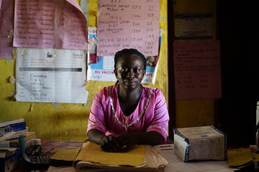 Rosaline, 29, is a nurse in Sierra Leone. CARE is a partner of the Kakoya health facility in Koinadugu district where she works. She is helping respond to the COVID-19 pandemic with CARE
