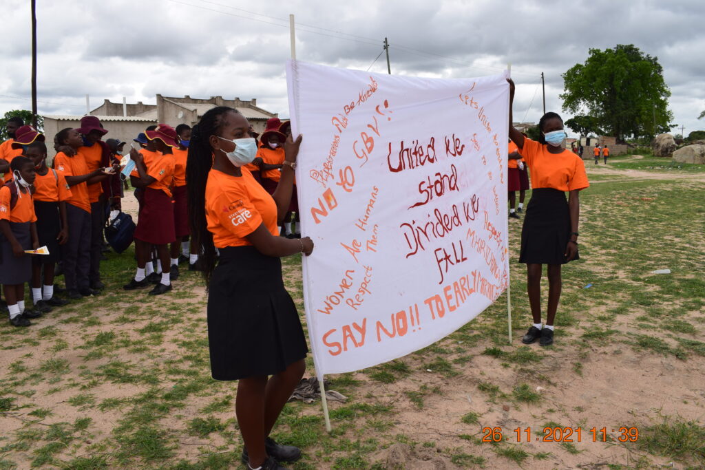 : Adolescents from Buhera district during a road march during commemorations of the International Day for the Elimination of Violence against Women: Photo credit to Tonderai Takavarasha
