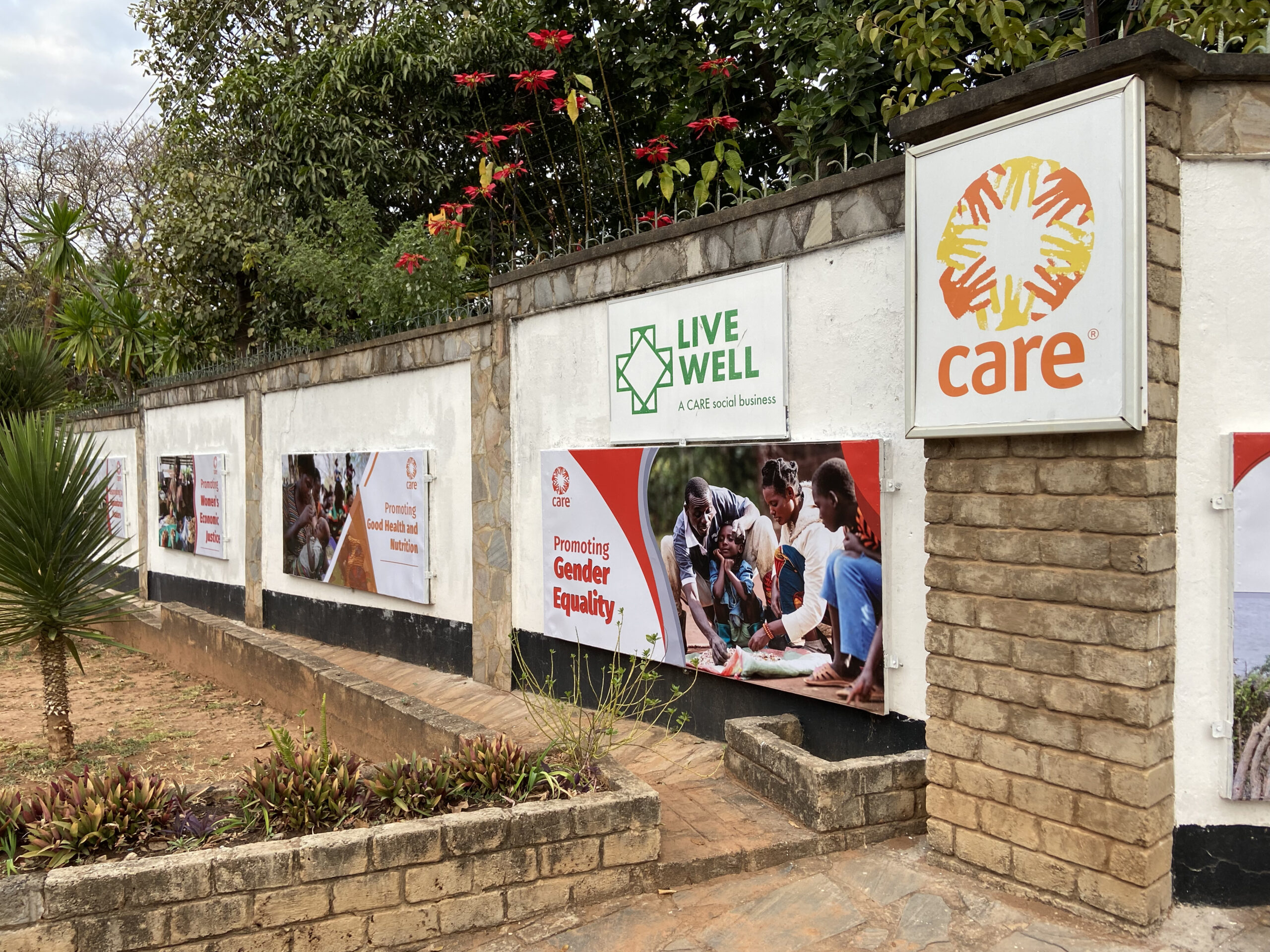 Outside the CARE office in Zambia.