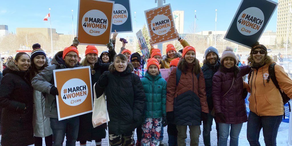 CARE supporters at the Ottawa Women's March, March 7, 2020