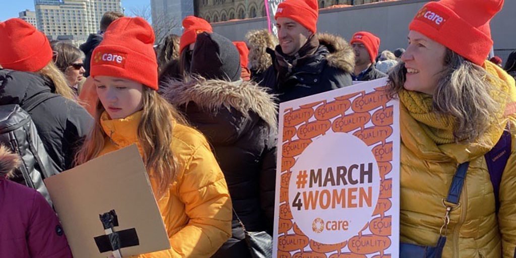 CARE staff and supporters at the Ottawa Women's March 2020
